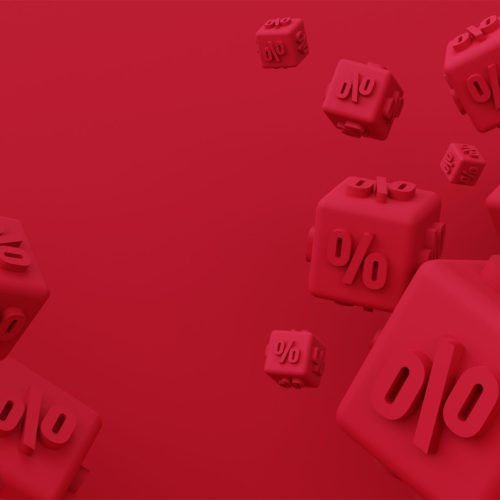 roter-hintergrundprozentsatz-3d-wuerfel-fuer-grossen-verkauf